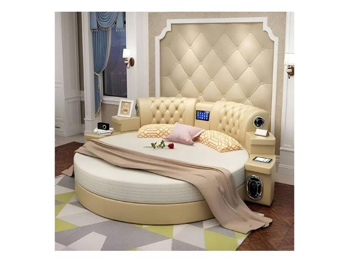 Xlmoebel Rundbett Rundes Doppelbett mit hochwertigem Gestell und elegantem Design (Doppelbett, Multifunktions Bett), Hergestellt in Europa