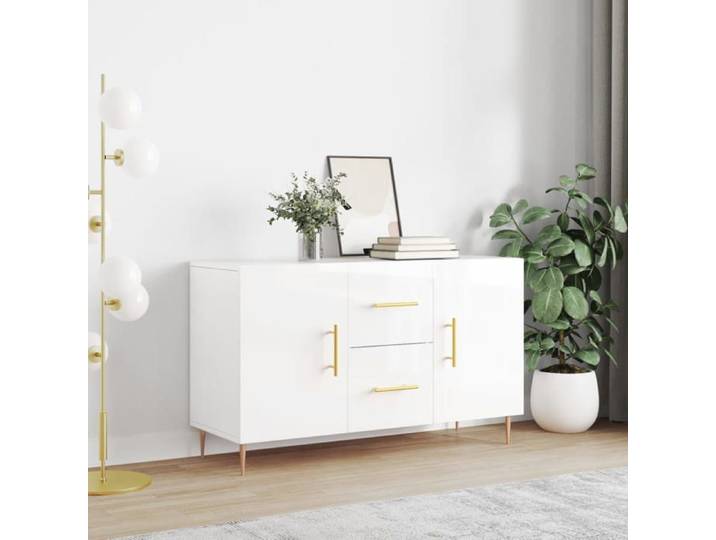 (Blanc) Buffet bahut - Buffet Enfilade blanc brillant 100x36x60 cm bois ingénierie 565317