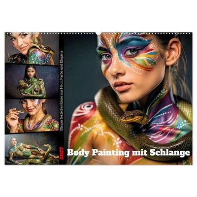 Body Painting mit Schlange (Wandkalender 2027 DIN A2 quer), CALVENDO Monatskalender
