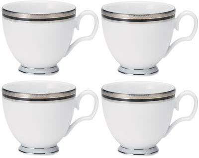 Noritake Austin Platinum Set of 4 Teacups, 8 oz.