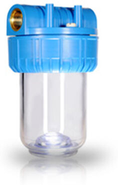 Contenitore Per Filtro Acqua Da 5" In/out 1/2" Ottone Col. Trasparente