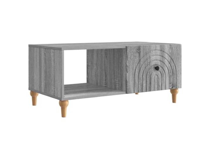 HGFDVCMR Couchtisch Graues Sonoma 90x50x40 cm Wohnzimmertisch 2 Fächer Kompakter Tisch aus Holzwerkstoff mit zwei Staufächern für Zeitschriften im Wohnzimmer Graues Sonoma.