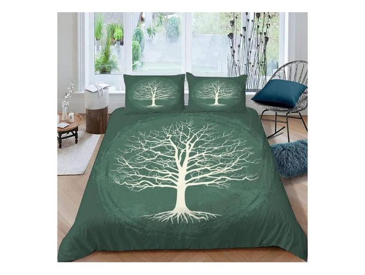 LuxusKollektion Jugendbettwäsche Bettwäsche 155x220 3D Abstrakt Baum des Lebens