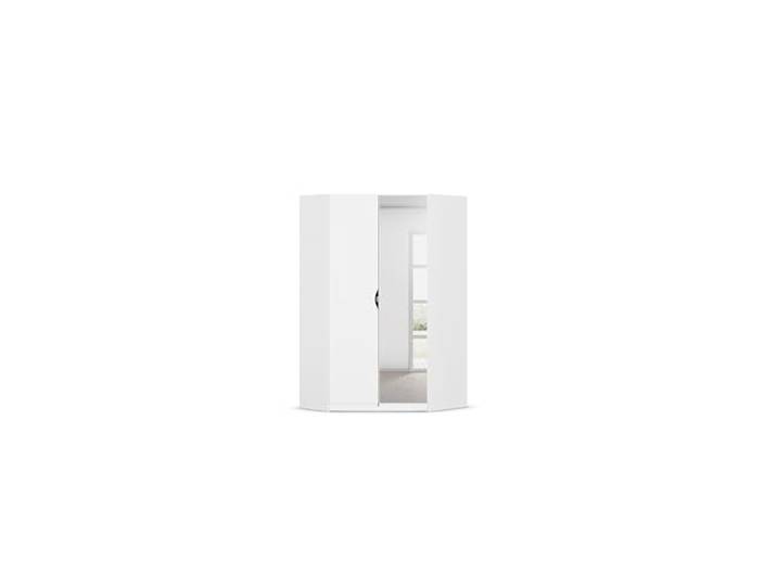 Rauch Möbel ALVARA, Eckschrank, Farbe Weiß, Breite 117 cm Eckkleiderschrank, 2-türig, mit Spiegel, Zubehör Basic, für Schlafzimmer, Kinderzimmer, Hauswirtschaftsraum, Garderobe, Flur