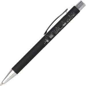 Online Kugelschreiber Soft Metal Dresden, 21756/3G, Gehäuse Classic Black, Schreibfarbe blau
