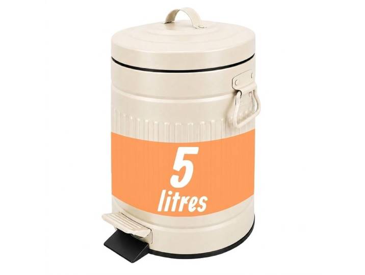 Relaxdays Poubelle à cosmétiques rétro 5 litres