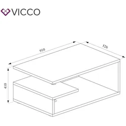 Vicco, Couchtisch + Beistelltisch, Guillermo (91 x 52.60 x 41 cm)