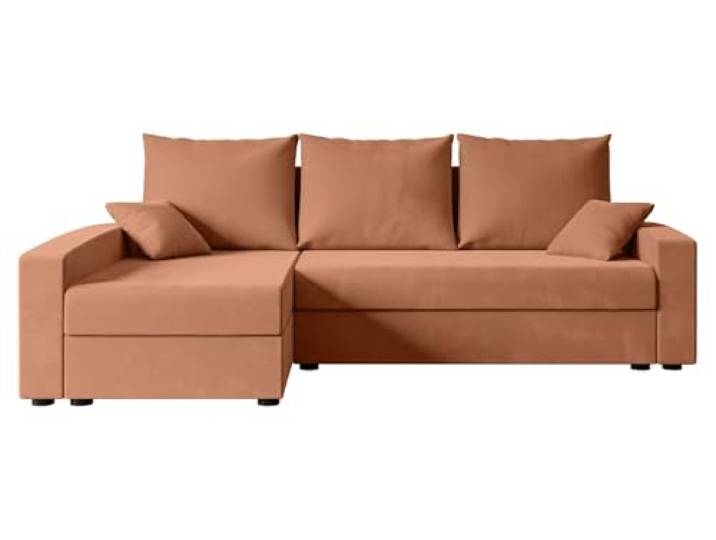 ALTDECOR Ecksofa mit Schlaffunktion L-Form Alesia-L 231x140x90 - Apricot