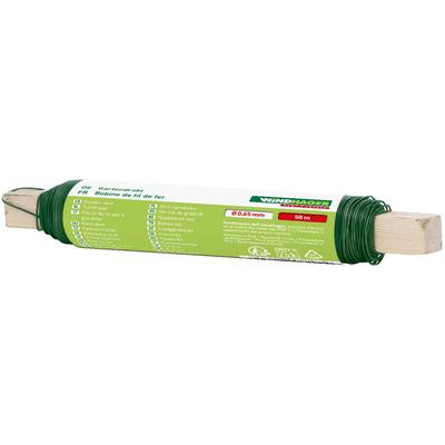 Pflanzschnur WINDHAGER "Gartendraht für Garten-, Binde- und Bastelarbeiten", grün, L:50cm Ø:0,65mm, Stahl, Seile, Blumendraht erhältlich in 50 m, verzinkt, grün