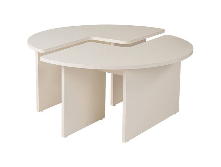 Salontisch, teilbar - Farbe: beige - Material: Holzwerkstoff - 63