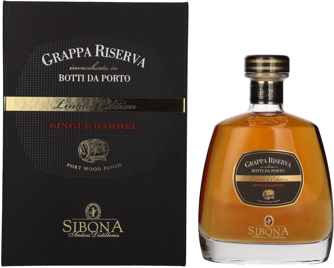 Sibona GRAPPA RISERVA Botti da Porto SINGLE BARREL Limited Edition 44% Vol. 0,7l in Geschenkbox