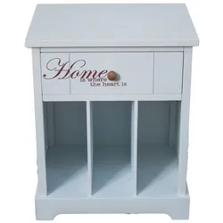 Kommode 1 Schublade weiß Schrank Schriftzug Regal Möbel 50 kg Belastbarkeit BHP B421369 Home