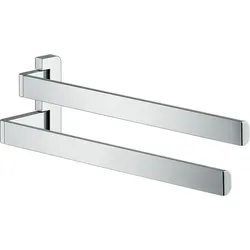 hansgrohe AXOR UNIVERSAL Accessories Doppel-Handtuchhalter, 42821800, Farbe: Stainless Steel Optic