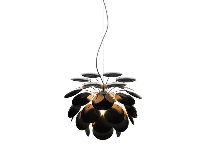 Discoco Suspension Ø53 Noir/Or - Marset Discocó - Salon / séjour - Design - Plastique - À ampoule unique