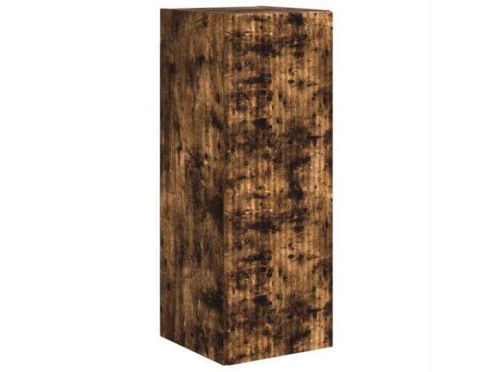 TV-Wandschrank, modern, minimalistisch, 30 x 31 x 80 cm, diskrete Aufbewahrung, aus Holz, Eiche, rauchfarben, 02_0054977