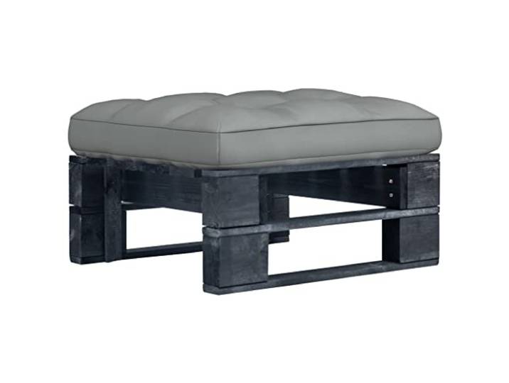 POUFGDR Sitzsack, Palette, Garten, Kiefernholz, imprägniert, Schwarz Fußstütze oder Couchtisch, Kissen inklusive, modular, für Gartenmöbel