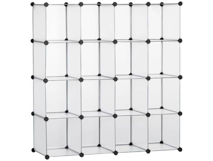Étagère cube DIY 16 cubes 125x32x125 cm blanc
