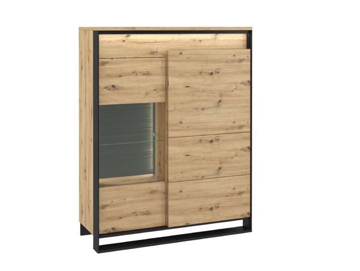 Beautysofa Vitrine Quant, LED-Beleuchtung, (2 Türen, 6 Regale) mit Scharniertüren
