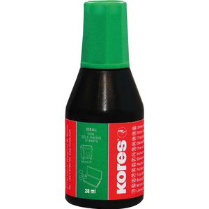 Kores Stempelfarbe SF71308, wasserbasiert, grün, für Schaumstoff- und Filzkissen, schnelltrocknend, 28 ml