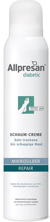 Allpresan diabetic Mikrosilber+Repair Schaum-Creme 200 ml Schaum