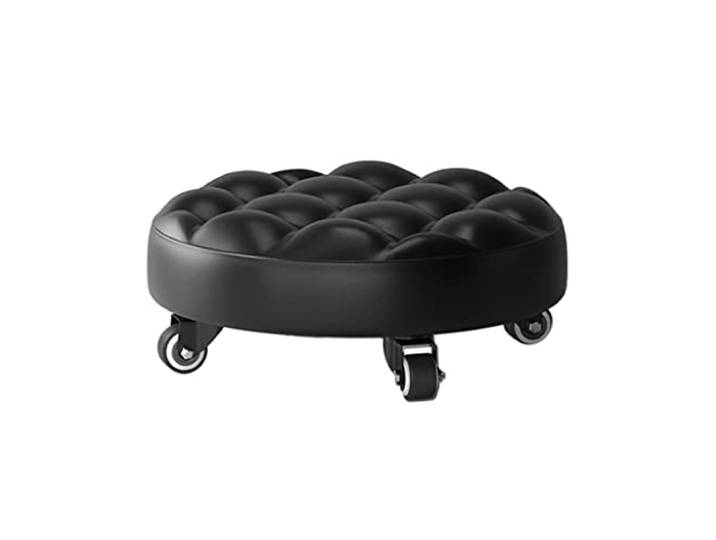 JFGCTYHXY Hocker mit Rollen, mit Lagerrad, Rollsitz(Black)