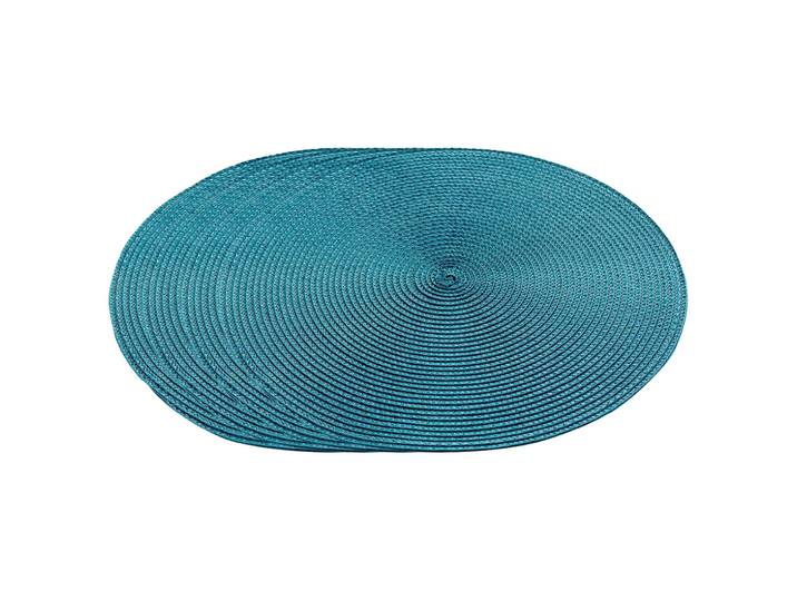 Tischset rund 4er-Set, Platzdeckchen aus Polypropylen, blau, je 35 x 35 cm