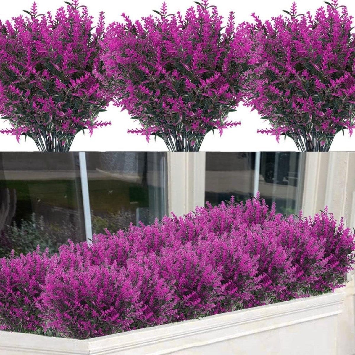 12 bundels kunstlavendel paars voor decoratie in tuin, balkon of interieur