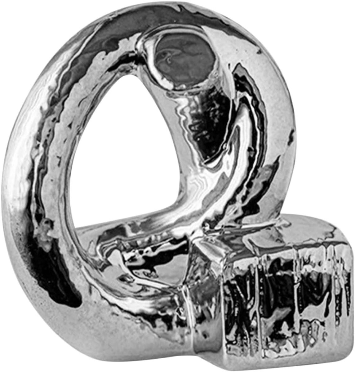 Keramiek Abstract Beeld Knoop Decoratie Zilver - Hoogte: 10,5 cm