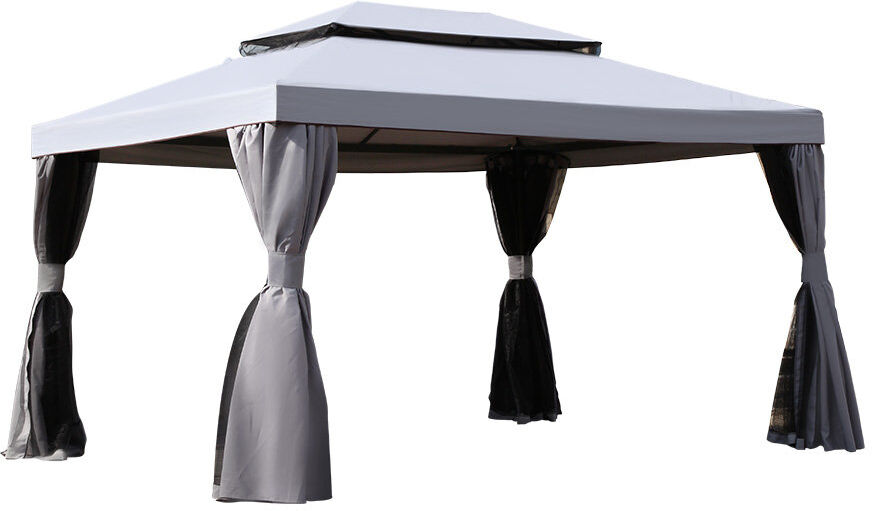 Blue Elephant 4m x 3m Steel Gazebo Grey 396.25cm W X 304.8cm D X 259cm H