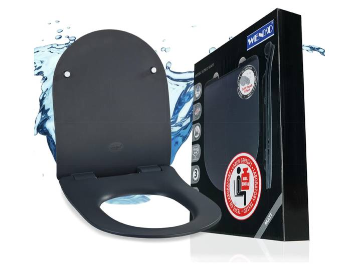 Siège de WC WENKO Premium Sedilo en gris mat