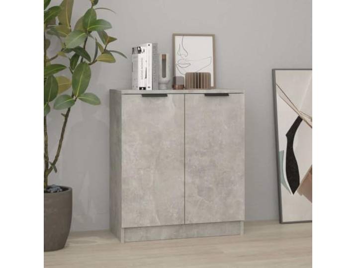 HEFZGDB Sideboard Betongrau 60x30x70 cm aus Holzwerkstoff mit glatter Oberfläche als multifunktionales Sideboard, Konsolenschrank oder Highboard und Beistellschrank mit großer