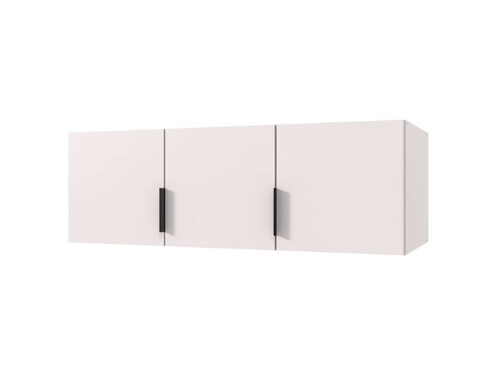 Schrankaufsatz Modena 120cm Weiß/Weiß Spanplatte. Foliert