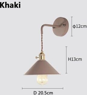 Inspired Living Nordic Macaron LED Wall Lamp Modern LED Wall Lamp For Bedroom & Hallway khaki without Bulb