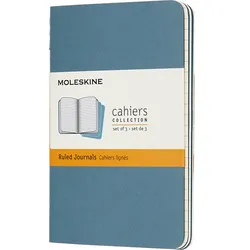 Moleskine Cahier Journals Linierte Notizbücher P blau 3 St.