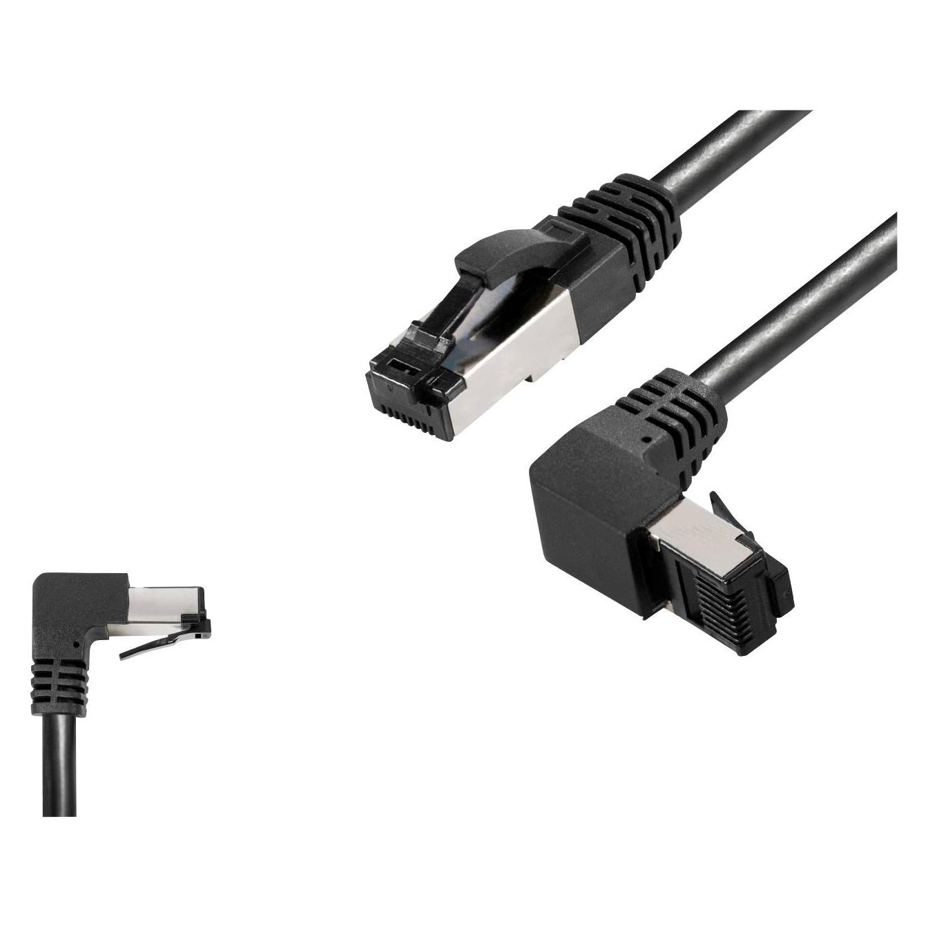 BKL Electronic 144016 RJ45 Netzwerkkabel, Patchkabel CAT 8.1 S/FTP 0.5 m Schwarz (S/FTP, CAT8.1, 0.50 m) (144016)