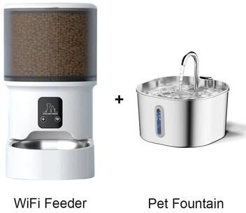 Uplift Picks Smart Automatic Pet Feeder With WiFi App Timed Food Dispenser For Cats Dogs wifi + Fountain