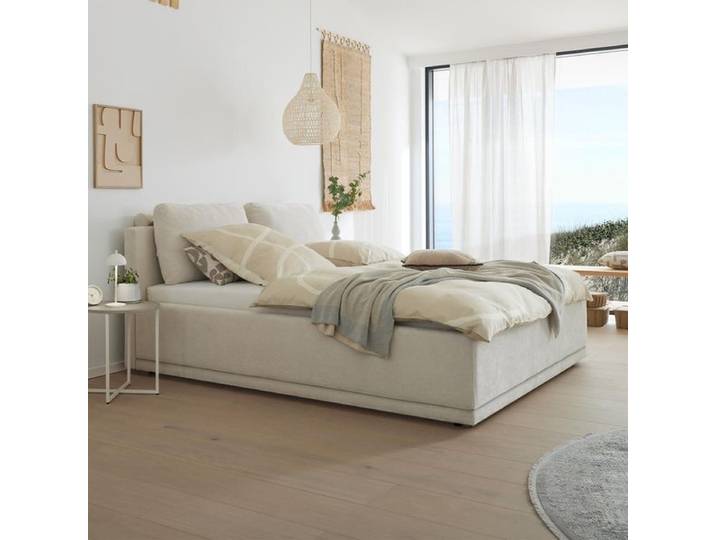 Musterring Polsterbett JustB! SC 200 Webstoff Komfort 200x200cm Sand modern, Mit abnehmbarem Bezug