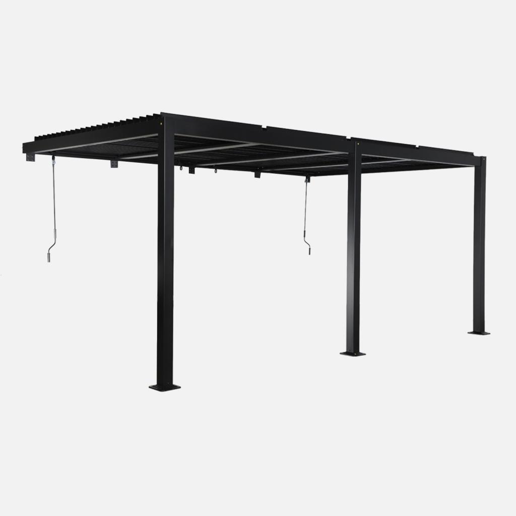 sweeek - Bioklimatische Wand Pergola mit Lamellendach Palace 3x5m - Schwarz