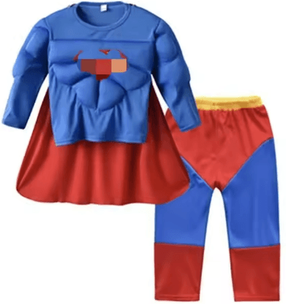 Inspire Essentials Kids Superhero Muscle Costume Set With Mask And Cloak For Boys And Girls 4