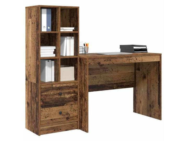 Bureau contemporain - avec tiroir (2 pcs) - Meuble de Bureau contemporain- Bois ancien LV56