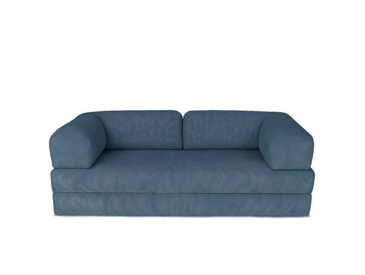 Canapé compressé convertible MOUSSINO PORTUGAL BLEU 3 pl déhoussable
