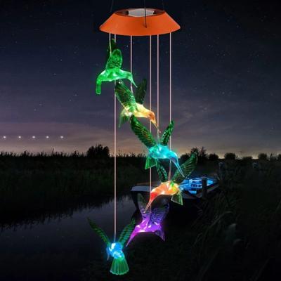 Uplift Essentials Waterproof Solar Hummingbird Wind Chime Light, Eco Friendly LED Garden Decor Waterproof Solar Hummingbird Wind Chime Light, Eco Friendly LED Garden Decor