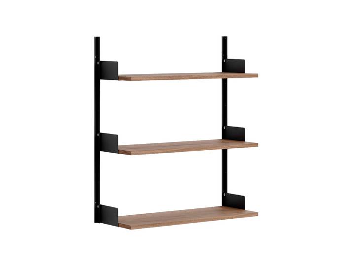 Modulers Design Wandregal „New Works 900“ Nussbaum / Schwarz
