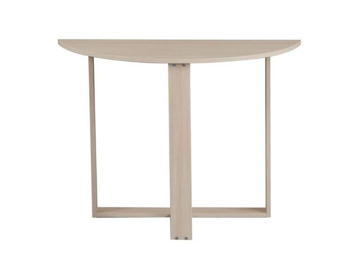 Toilinux - Table console 2-en-1 forme demi-lune MARBELLE - Beige