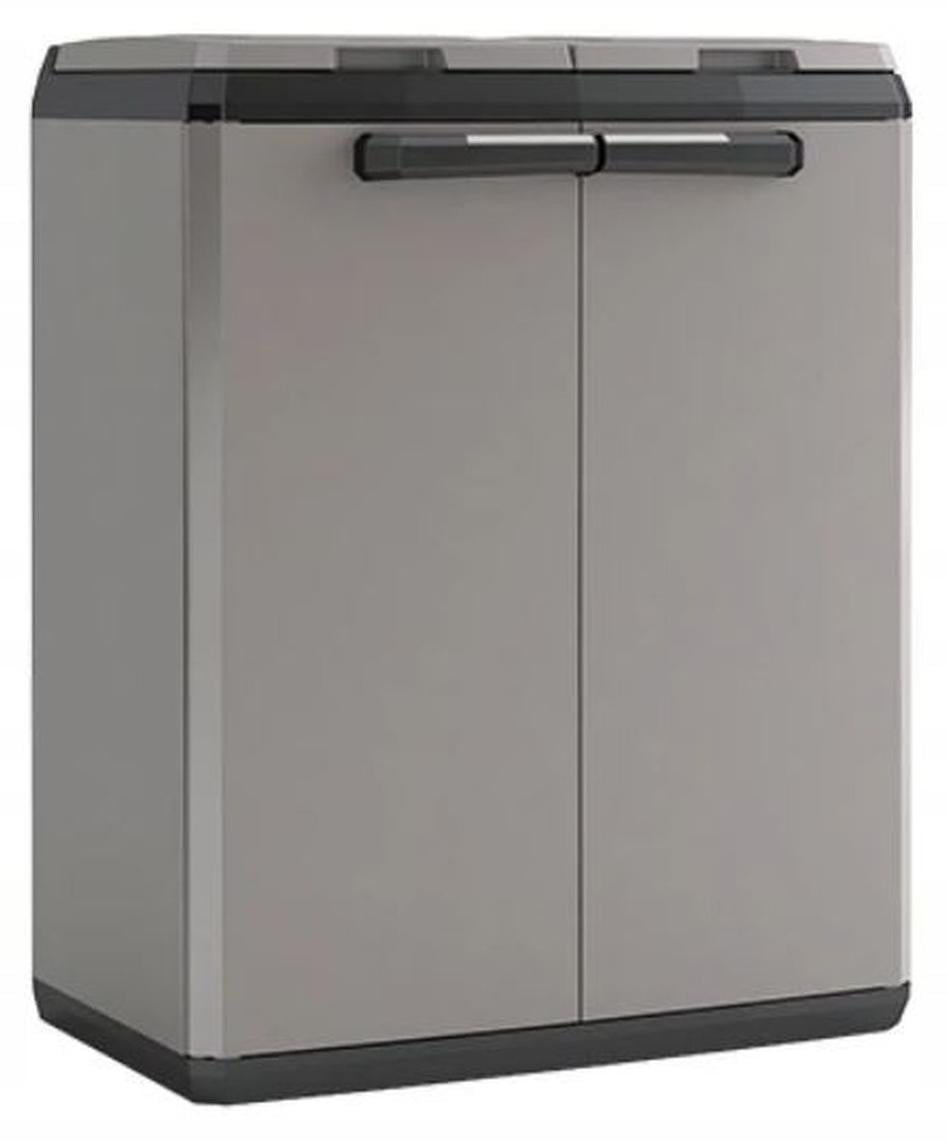Keter Split Basic Afvalbak, 220 liter, Grijs, Rechthoekig