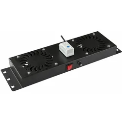 Lanview Logon 2 Fans - Roof Mounted Fan With Analog Thermostat Contl, Serverschrank Zubehör, Schwarz