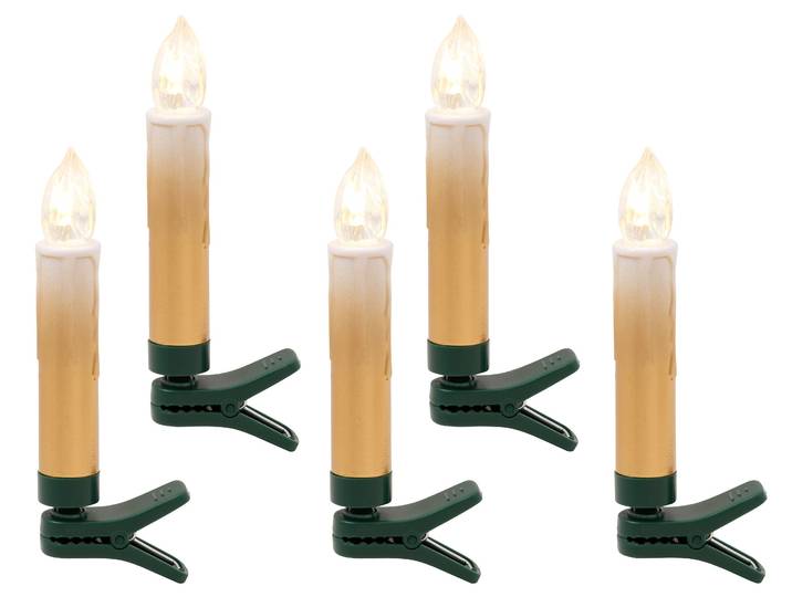 OTTO HOME LED-Christbaumkerzen Ahmady, 25 kabellos Kerzen mit Farbverlauf, Höhe ca. 10,2 cm , weiß (warmweiß), Flammen 25 Stk., Lichterketten, Weihnachtsdeko, Christbaumschmuck, LED-Christbaumkerzen