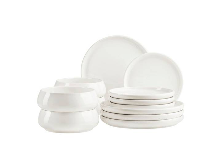 Mäser Tafelservice Taya, Weiß, Keramik, 12-teilig, Essen & Trinken, Geschirr, Geschirr-Sets, Tafelservice