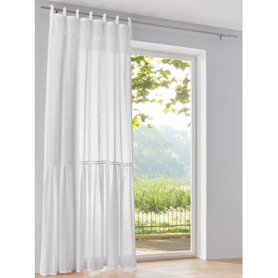 Gardine Gr. 4, weiß, B:140cm H:245cm, Polyester, Gardinen, Gardine