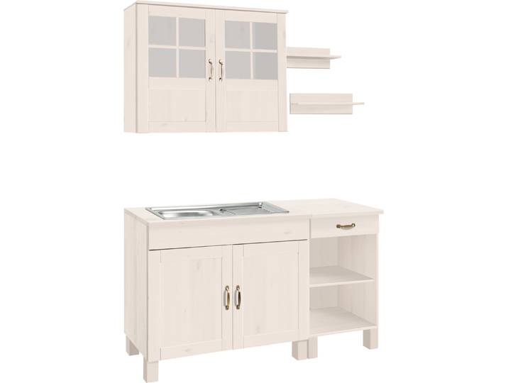 Pantryküche HOME AFFAIRE Alby , weiss (küche: weiß, korpus: weiß, arbeitsplatte: weiß), B:150cm T:50cm, Komplettküchen-Sets, Pantryküche, Breite 150 cm, in 2 Tiefen, ohne E-Geräte